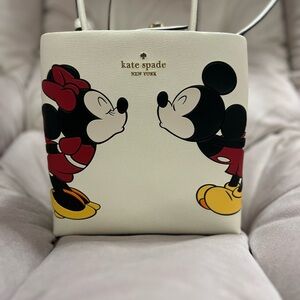 Kate Spade Cream Mickey and Minnie Shoulder Bag